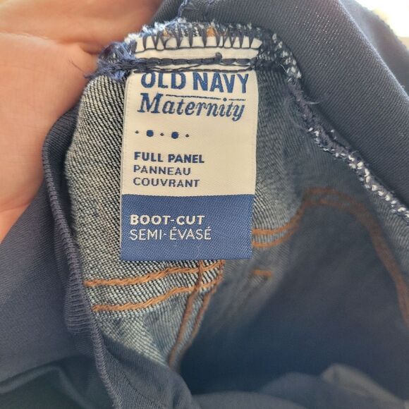 Old Navy Maternity Jeans Boot Cut Dark Wash Full Panel Flared Comfy High Waist 6 - Picture 6 of 7